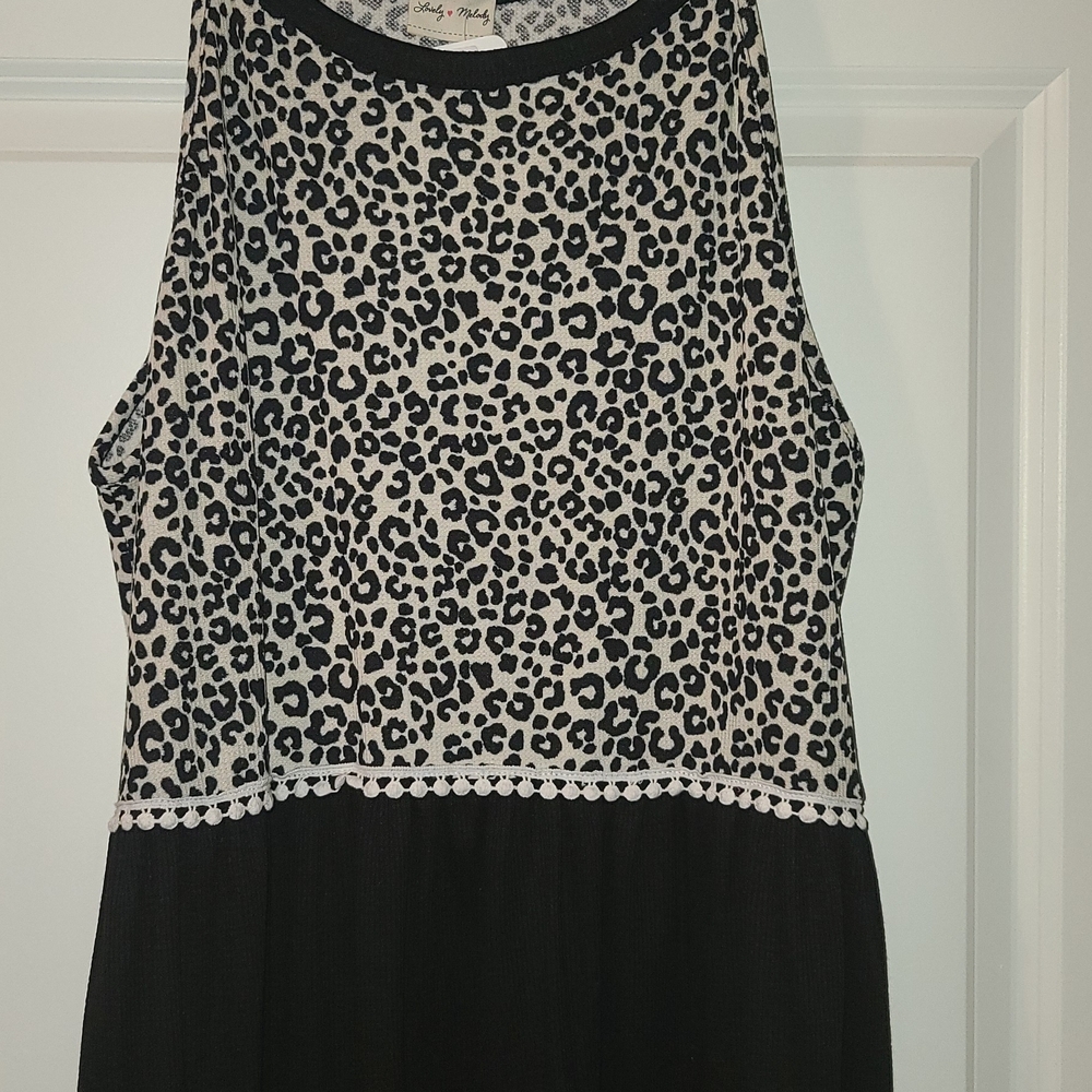 Lovely Melody Black and White Animal Print Top